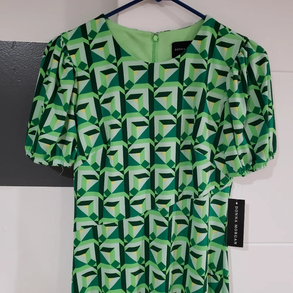 BNWT DONNA MORGAN dynamic geometric mint green beauty (2) - Picture 7 of 8